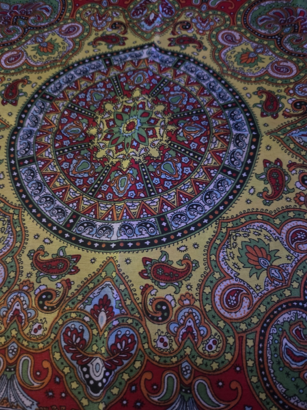 Boho Mandala Wall Tapestry - Yellow, Red & Green